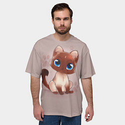 Футболка оверсайз мужская Киска, цвет: 3D-принт — фото 2