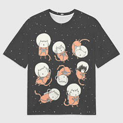 Футболка оверсайз мужская Космические котики, цвет: 3D-принт