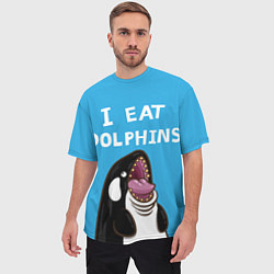 Футболка оверсайз мужская I eat dolphins, цвет: 3D-принт — фото 2