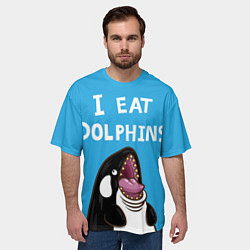 Футболка оверсайз мужская I eat dolphins, цвет: 3D-принт — фото 2