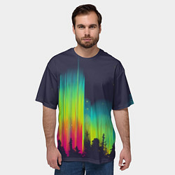 Футболка оверсайз мужская Северное сияние, цвет: 3D-принт — фото 2