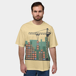 Футболка оверсайз мужская Стройка, цвет: 3D-принт — фото 2