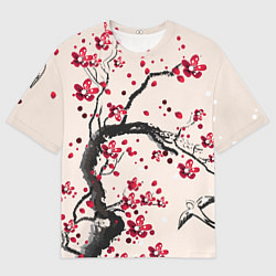 Мужская футболка оверсайз Сакура