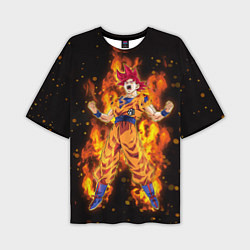Мужская футболка оверсайз Fire Goku