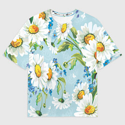 Мужская футболка оверсайз Ромашки