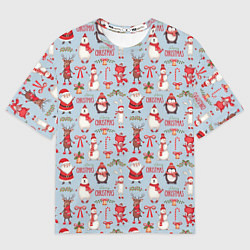 Футболка оверсайз мужская Рождественская Милота, цвет: 3D-принт