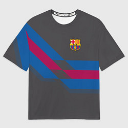 Футболка оверсайз мужская Barcelona FC: Dark style, цвет: 3D-принт