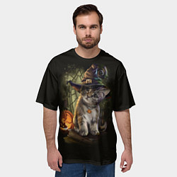 Футболка оверсайз мужская Ведьмин котенок, цвет: 3D-принт — фото 2
