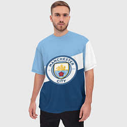 Футболка оверсайз мужская FC Manchester City: Colors, цвет: 3D-принт — фото 2