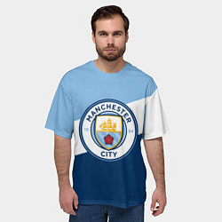 Футболка оверсайз мужская FC Manchester City: Colors, цвет: 3D-принт — фото 2