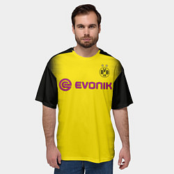 Футболка оверсайз мужская BVB FC: Aubameyang Away 17/18, цвет: 3D-принт — фото 2