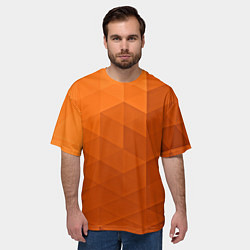 Футболка оверсайз мужская Orange abstraction, цвет: 3D-принт — фото 2