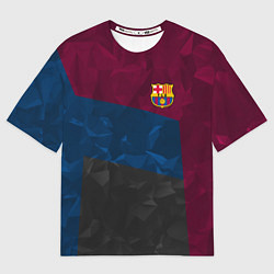 Мужская футболка оверсайз FC Barcelona: Dark polygons