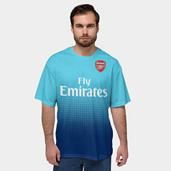 Футболка оверсайз мужская Arsenal FC: Blue Away 17/18, цвет: 3D-принт — фото 2