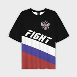 Футболка оверсайз мужская Fight Russia, цвет: 3D-принт