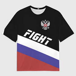Мужская футболка оверсайз Fight Russia