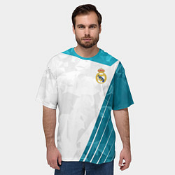 Футболка оверсайз мужская FC Real Madrid: Abstract, цвет: 3D-принт — фото 2