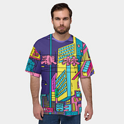 Футболка оверсайз мужская Токио сити, цвет: 3D-принт — фото 2
