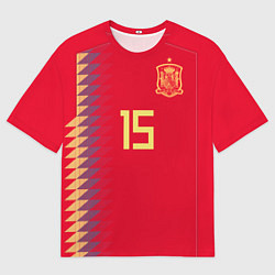 Футболка оверсайз мужская Сборная Испании: Рамос ЧМ 2018, цвет: 3D-принт