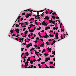Футболка оверсайз мужская Розовый леопард, цвет: 3D-принт