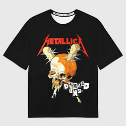 Футболка оверсайз мужская Metallica - orange skull, цвет: 3D-принт