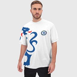 Футболка оверсайз мужская FC Chelsea: White Lion, цвет: 3D-принт — фото 2