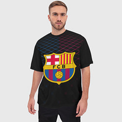 Футболка оверсайз мужская FC Barcelona Lines, цвет: 3D-принт — фото 2