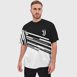 Футболка оверсайз мужская FC Juventus: B&W Line, цвет: 3D-принт — фото 2