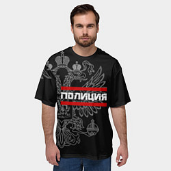 Футболка оверсайз мужская Полиция: герб РФ, цвет: 3D-принт — фото 2