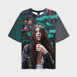 Футболка оверсайз мужская Dua Lipa: Floral, цвет: 3D-принт