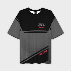 Футболка оверсайз мужская Audi: Crey & Black, цвет: 3D-принт