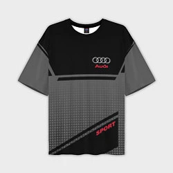 Мужская футболка оверсайз Audi: Crey & Black