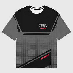 Футболка оверсайз мужская Audi: Crey & Black, цвет: 3D-принт