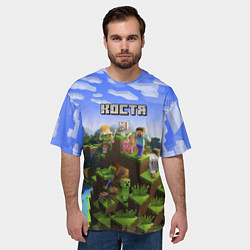 Футболка оверсайз мужская Майнкрафт: Костя, цвет: 3D-принт — фото 2