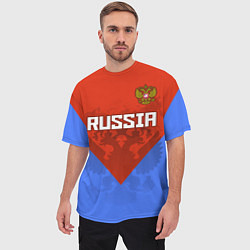 Футболка оверсайз мужская Russia Red & Blue, цвет: 3D-принт — фото 2