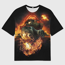 Футболка оверсайз мужская Армейский медведь, цвет: 3D-принт