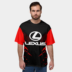 Футболка оверсайз мужская Lexus: Red Anger, цвет: 3D-принт — фото 2