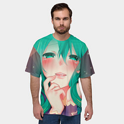 Футболка оверсайз мужская Miku Ahegao, цвет: 3D-принт — фото 2