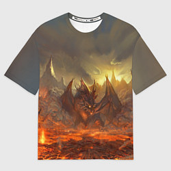 Футболка оверсайз мужская Linage II: Fire Dragon, цвет: 3D-принт