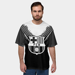 Футболка оверсайз мужская FC Barcelona: Black Style, цвет: 3D-принт — фото 2