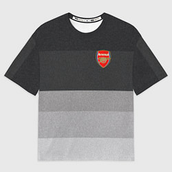 Футболка оверсайз мужская ФК Арсенал: Серый стиль, цвет: 3D-принт