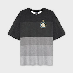 Мужская футболка оверсайз ФК Интер: Серый стиль