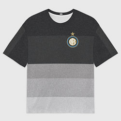 Мужская футболка оверсайз ФК Интер: Серый стиль