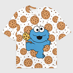 Футболка оверсайз мужская Cookie Monster, цвет: 3D-принт