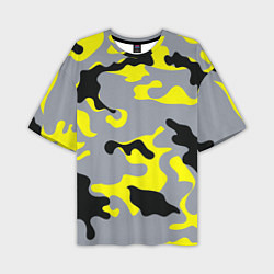 Футболка оверсайз мужская Yellow & Grey Camouflage, цвет: 3D-принт