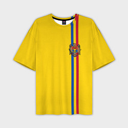 Мужская футболка оверсайз Молдавия: лента с гербом