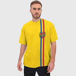 Футболка оверсайз мужская Молдавия: лента с гербом, цвет: 3D-принт — фото 2