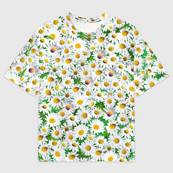 Мужская футболка оверсайз Полевые ромашки