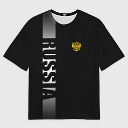 Мужская футболка оверсайз Russia: Black Line