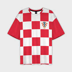 Футболка оверсайз мужская Сборная Хорватии: Домашняя ЧМ-2018, цвет: 3D-принт